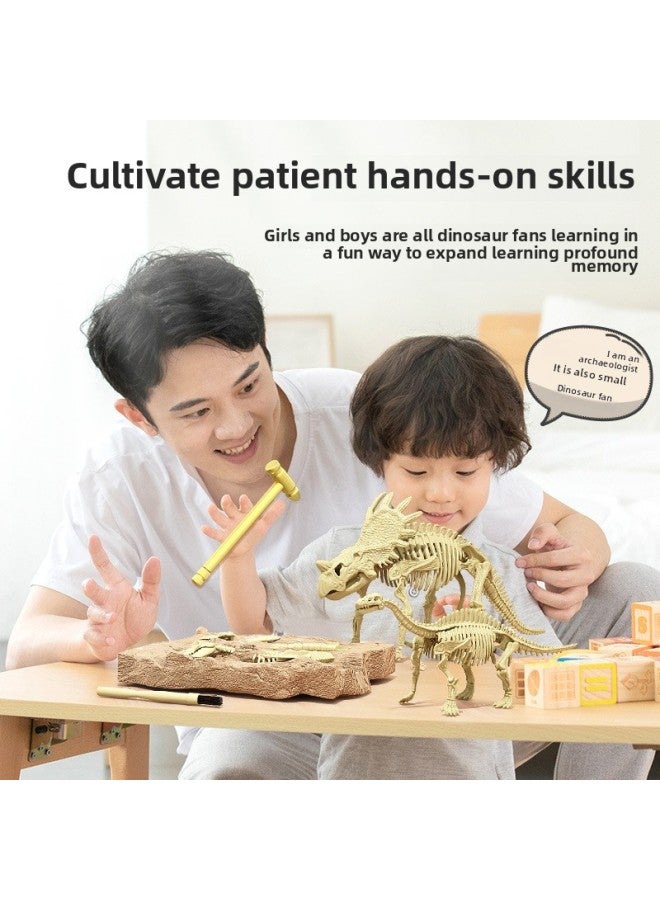 حفريات الديناصورات للأطفال، ألعاب حفر أثرية مصنوعة يدويًا للأولاد والبنات، حفر الأحجار الكريمة والبيض، صندوق البحث عن الكنز العمياء - اللون: إصدار مبسط من سبينوصور - Image 4