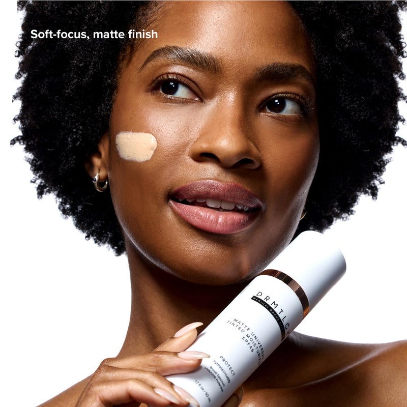 DRMTLGY Matte Universal Tinted Moisturizer SPF 46 â€“ Anti-Aging Tinted Face Sunscreen & Lightweight Makeup with Broad Spectrum UV Protection â€“ Hydrating Skin Care & Face Moisturizer â€“ 1.7 oz - Image 2