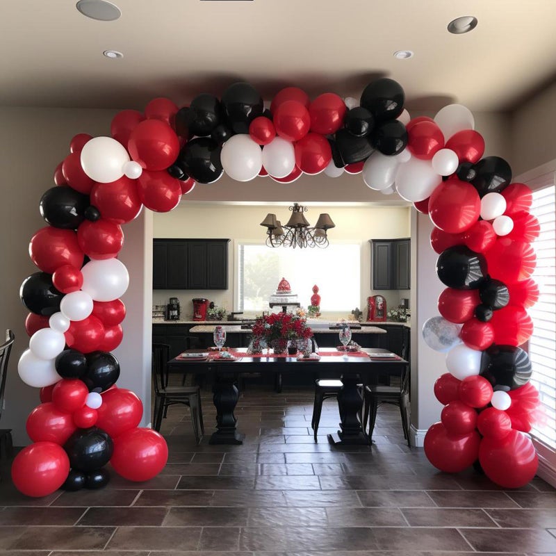 YMSZ Red and Black Balloons, 120pcs Red White and Black Balloons Garland Arch Kit for Birthday,New Year,Graduation Decorations - Image 5