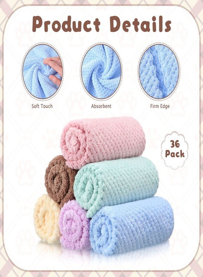 Batiyeer 36 Pcs Guinea Pig Blankets Soft Fleece Cage Liners Guinea Pig Accessories Washable Bedding Sleeping Mats Absorbent Bath Towels for Small Animals Pets Rabbit Hamster Rat Dog Hedgehog, 11.8 x 11.8 Inch - Image 3