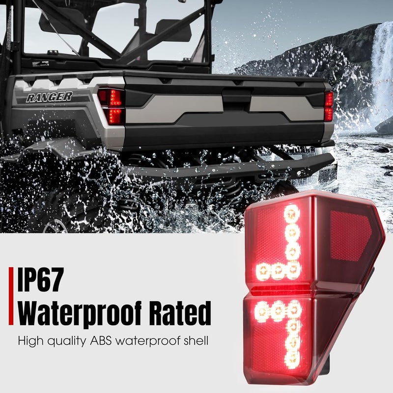 A & UTV PRO Ranger LED Tail Lights for Polaris Ranger 1000 XP (2018-2022) - Image 2