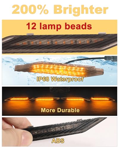 OKLSG LED Amber Grill Lights for Toyota Highlander 2024 2023 2022 2021 2020 Grille Lights Highlander Accessories,4pcs - Image 3