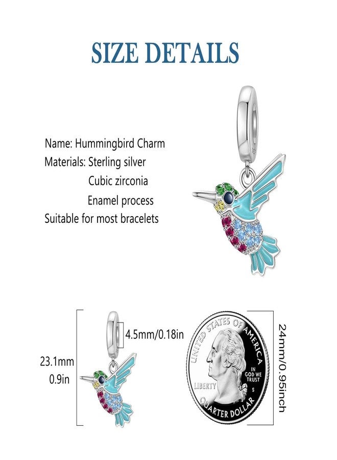 SEVENWELL S925 Birds Charm Fits Bracelet Necklace Cute Animal Hummingbird Charm for Valentne's Day Mothers Jewelry for Women - Image 3