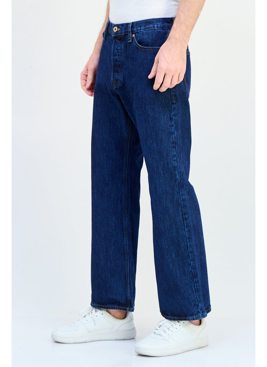 Jack Jones Men Regular Fit Washed Non Stretchable Denim Jeans, Blue  - Image 4