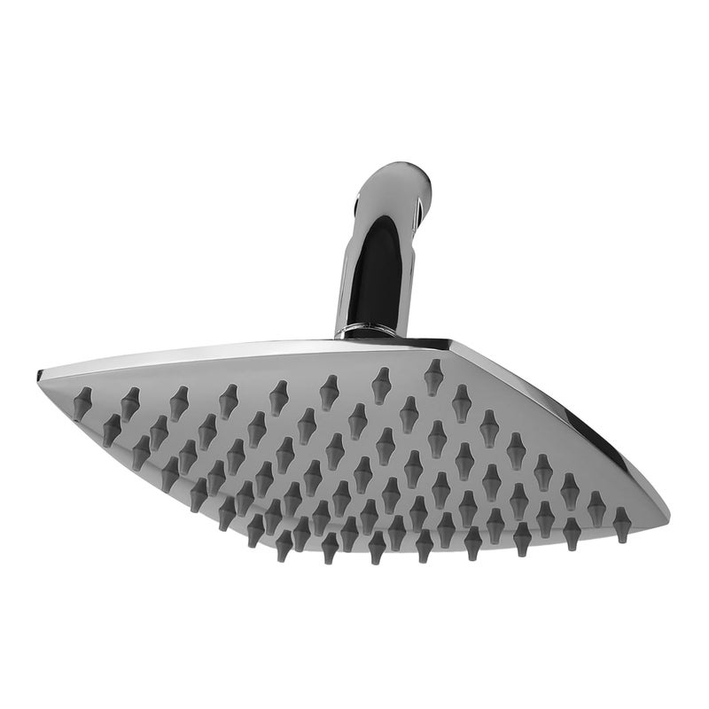 Orvos Orvos Overhead Shower Kosi modern curved design with touch clean nozzles 8x8 inches Premium 304 Stainless Steel Heavy duty Chrome plated for high end luxury bathrooms set of 1 - Image 1