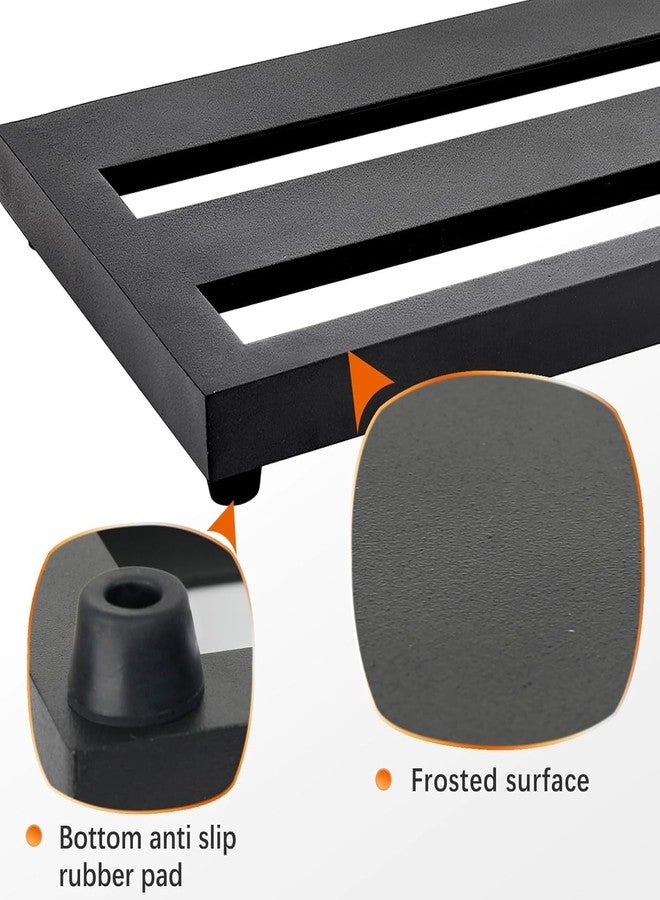 GOGHOST Medium Guitar Pedal Board, 20x8x1.2", Aluminum Alloy Black Effects Pedal Board with Adhesive Hookside Tape - Image 3