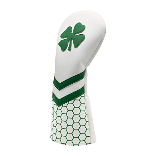 barudan golf Lucky Clover Golf Hybrid Club Head Cover Protective White Golf Club Cover for Hybrids Rotatable Golf Hybrid Headcover White fits for All Brand Men Golfer 1pc Hybrid Head Cover - Image 1