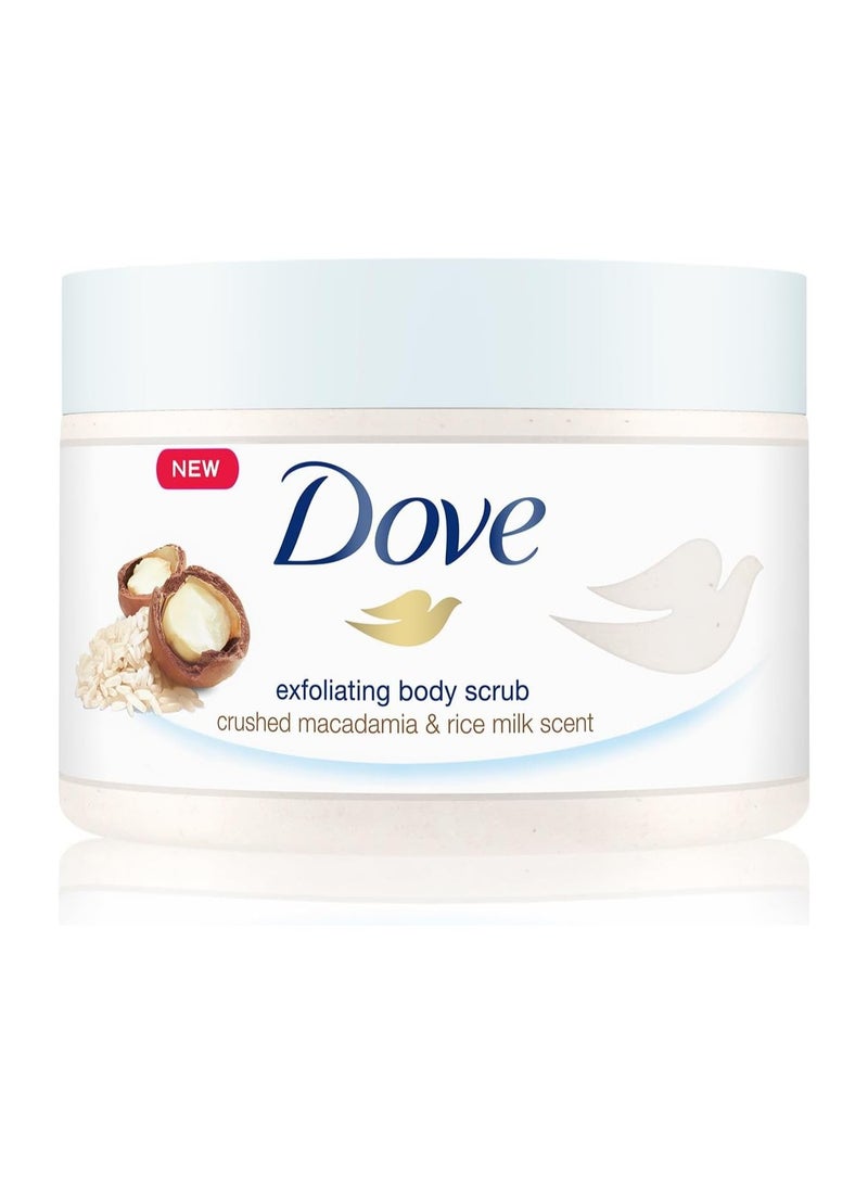 Dove Body Scrub and Polish with Crushed Macadamia and Rice Milk 298g