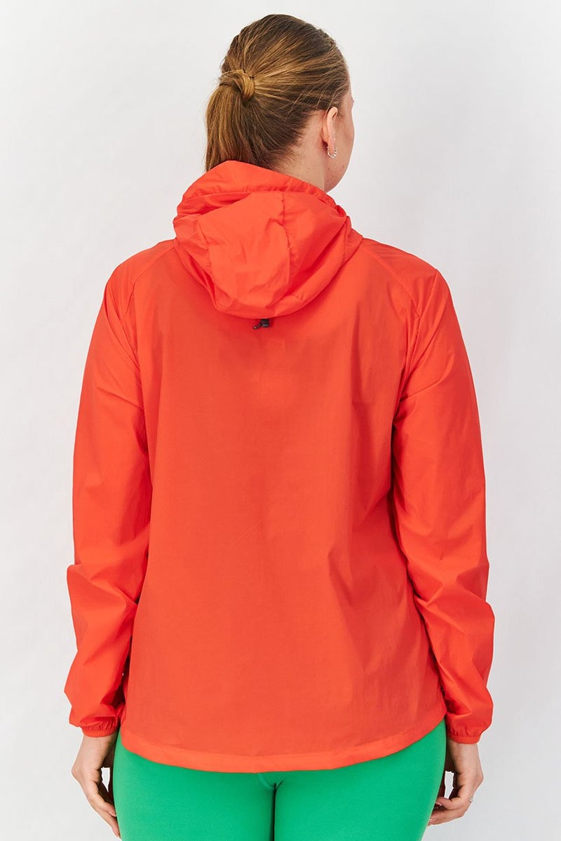 Tchibo Women Solid Packable Windbreaker Jacket, Red  - Image 3