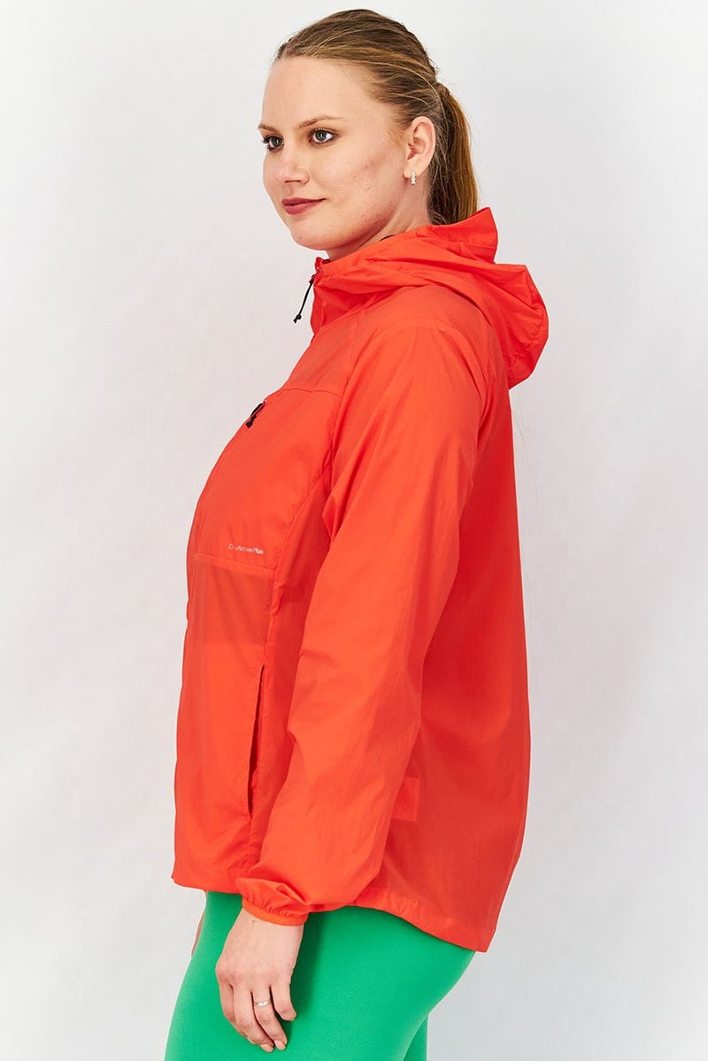 Tchibo Women Solid Packable Windbreaker Jacket, Red  - Image 2