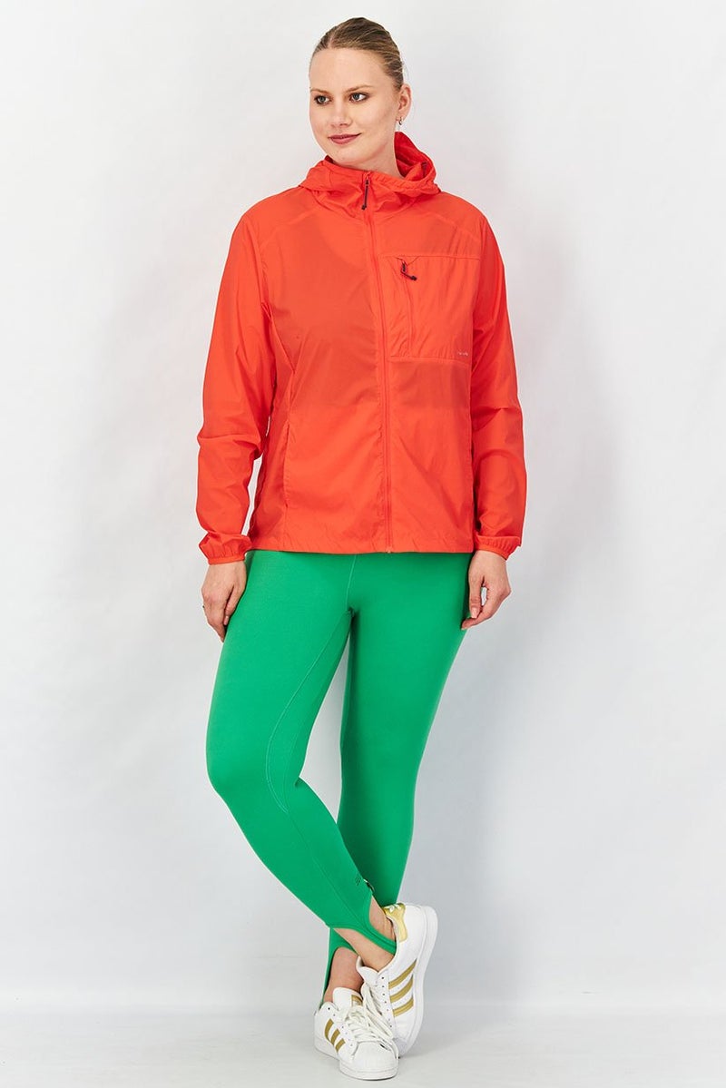 Tchibo جاكيت واقي من الرياح قابل للتعبئة للنساء، أحمر - Image 4