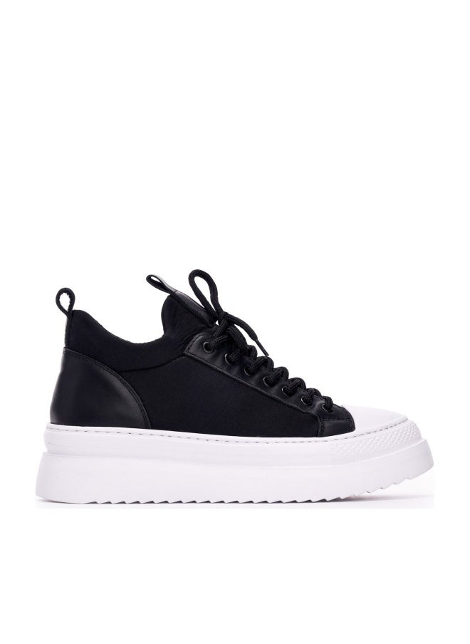 Martin Valen Valento Black and White Knitwear Sneakers - Image 1