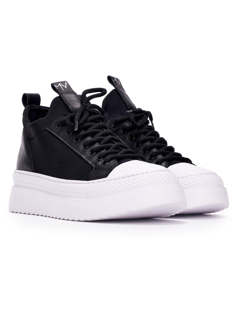 Martin Valen Valento Black and White Knitwear Sneakers - Image 3