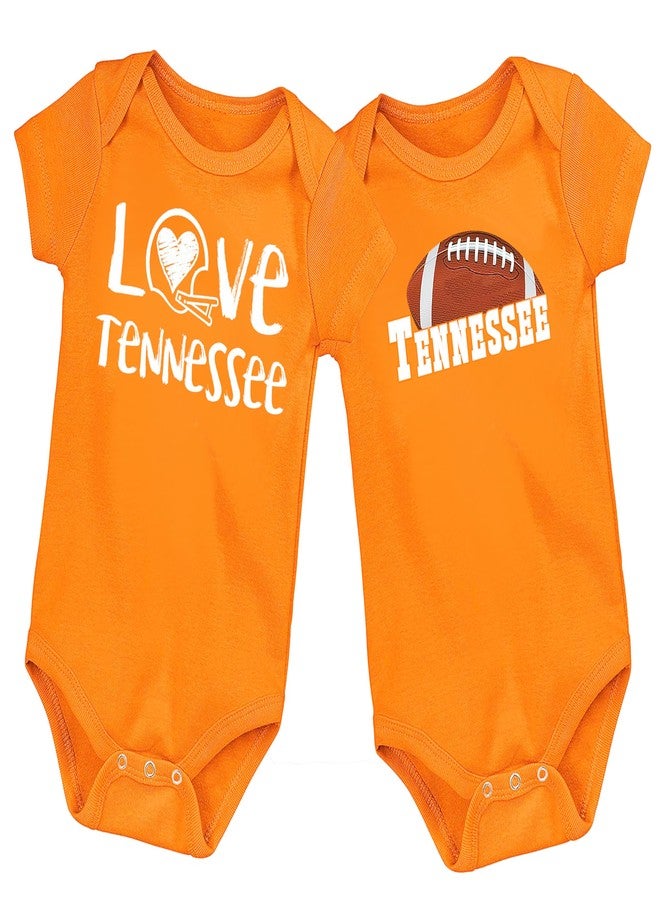 Future Tailgater 100% Cotton LOGO Baby Bodysuit and Chalk Art Bodysuit for Tennessee Fans - 2 Pack (Lt. Orange, 6-12 Months) - Image 1