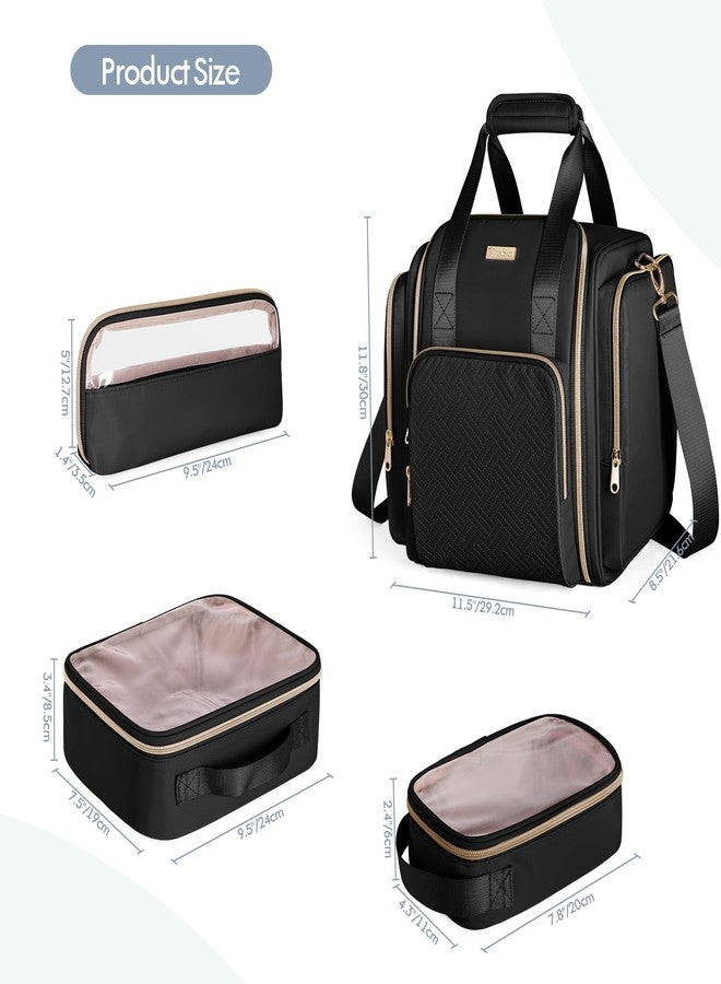Prokva Medicine Storage Bag with 5 Removable Pouches, Pill Bottle Organizer Bag with Shoulder Strap, Large Medication Travel Bag for Medical Supplies, Black(Only Empty Bag) - Image 5