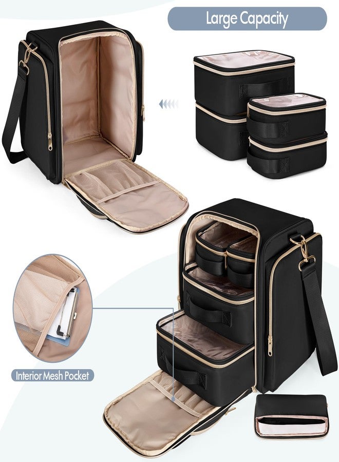 Prokva Medicine Storage Bag with 5 Removable Pouches, Pill Bottle Organizer Bag with Shoulder Strap, Large Medication Travel Bag for Medical Supplies, Black(Only Empty Bag) - Image 3