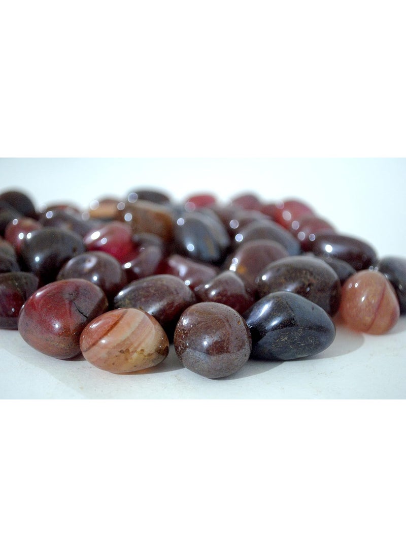 Schmick Schmick 1 Kg Maroon Onyx Pebbles Stones for Decoration Home Table Decor Decorative Stones and Pebbles Vase Fillers Stones 1 Kg Maroon Onyx  - Image 3