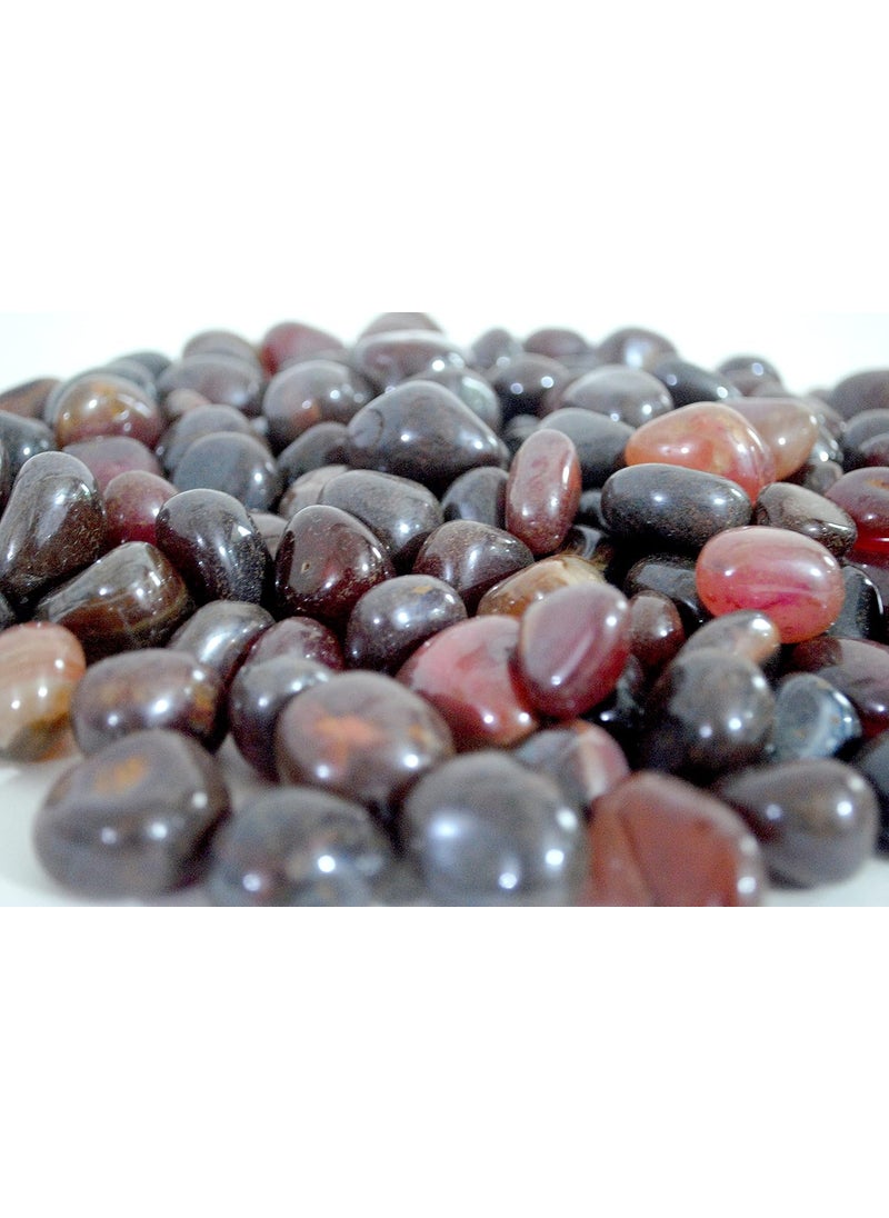Schmick Schmick 1 Kg Maroon Onyx Pebbles Stones for Decoration Home Table Decor Decorative Stones and Pebbles Vase Fillers Stones 1 Kg Maroon Onyx  - Image 2