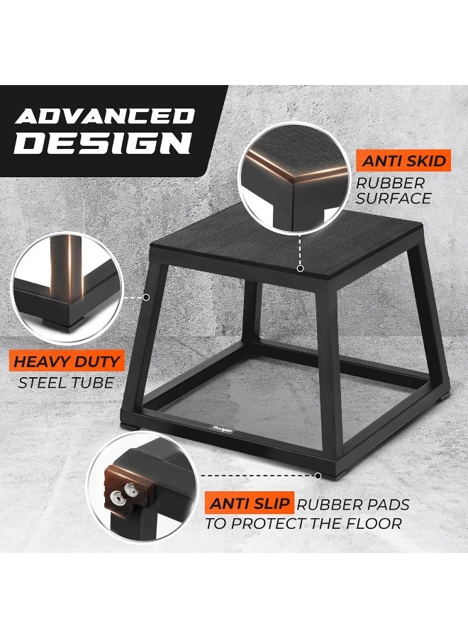 Yes4All Yes4All Metal Plyo Box - Sturdy, Anti-Slip, and Perfect for Home Gym Workouts - Choose from 12 or 18 Inches - Image 5
