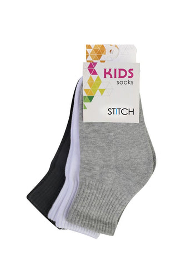 STITCH Boys Pack of 3 Half Terry L-Shape Plain Casual Socks - Image 2