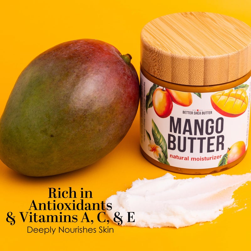 Better Shea Butter زبدة الشيا الأفضل - زبدة المانجو الخام - 100% زبدة بذور المانجو الطبيعية - مرطب للبشرة والشعر - استخدمها مع زبدة الشيا في زبدة الجسم المخفوقة محلية الصنع، لوشن الجسم بالمانجو، ملمع الشفاه وصناعة الصابون، 8 أونصات - Image 5