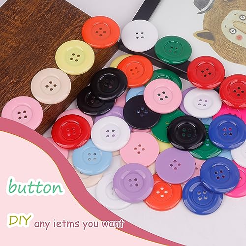 YAKA 50Pcs 1.5inch(38mm) Sewing Resin Buttons Round Shape 4 Holes Craft Buttons for Sewing Scrapbooking and DIY Craft Multicolored - Image 4