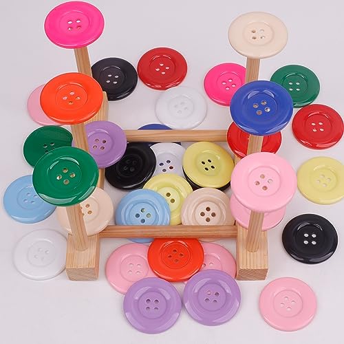 YAKA 50Pcs 1.5inch(38mm) Sewing Resin Buttons Round Shape 4 Holes Craft Buttons for Sewing Scrapbooking and DIY Craft Multicolored - Image 5