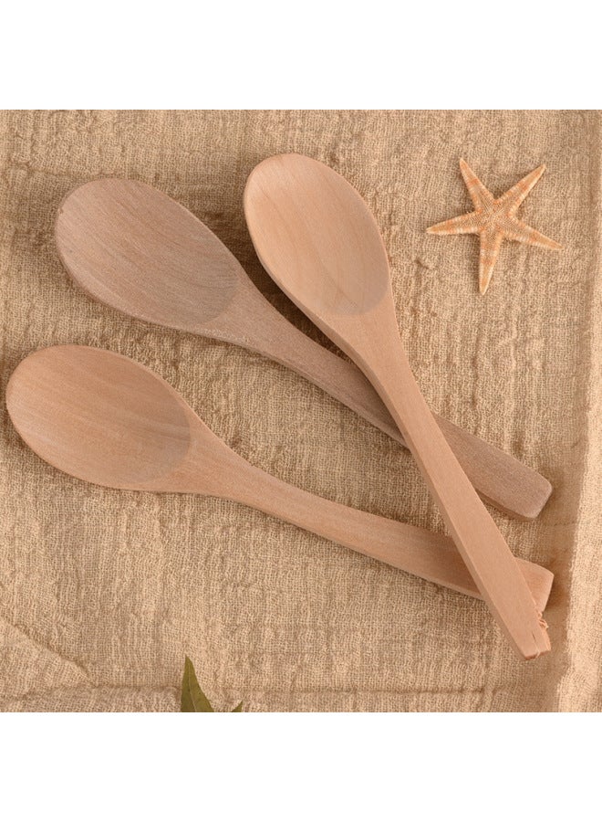 Pointed Lotus Wood Unpainted Small Spoon Japanese And Korean Children's Wooden Spoon Small Solid Wood Brown Sugar Spoon Seasoning Spoon-Specifications:Lotus Big Spoon 17*4cm  - Image 2