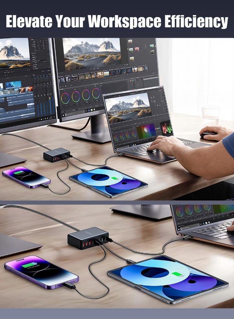 HAOHAN 440W GaN Super Wall Fast Charger, 8port Fast Charger Station, Travel Adapter for Electrical Appliances Such as Laptops, Mobile Phones, Fan, The Best Friend of Computer Desk. - Image 4