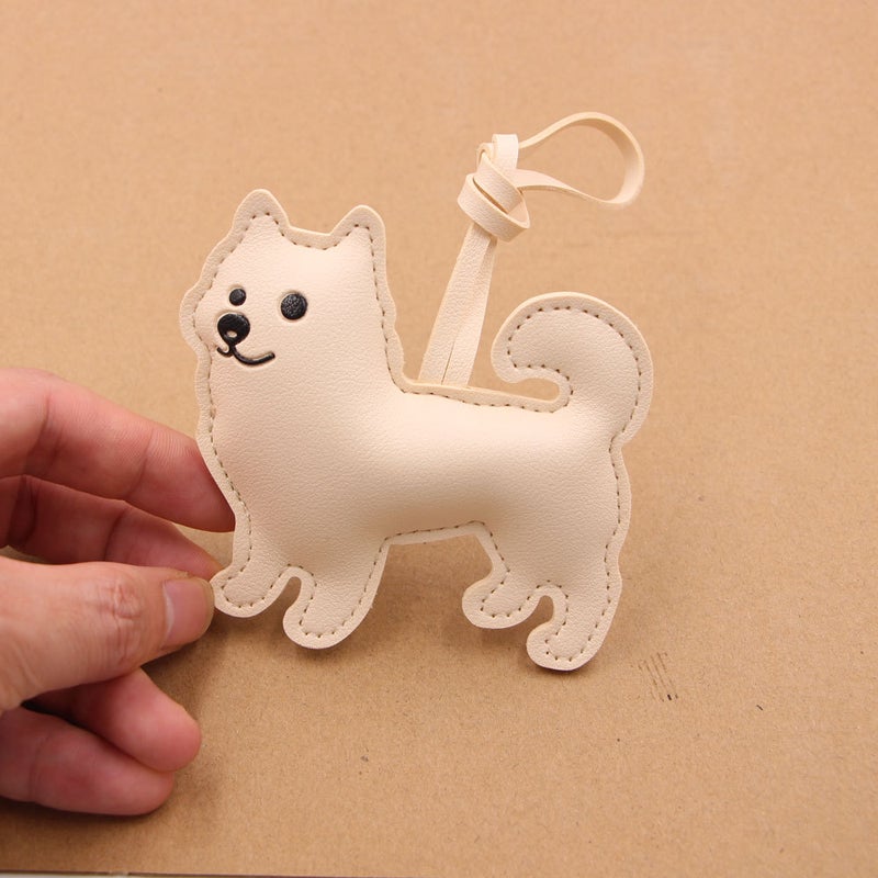 Cute Dog Faux Leather Keychain Pendant for Bag - Image 1