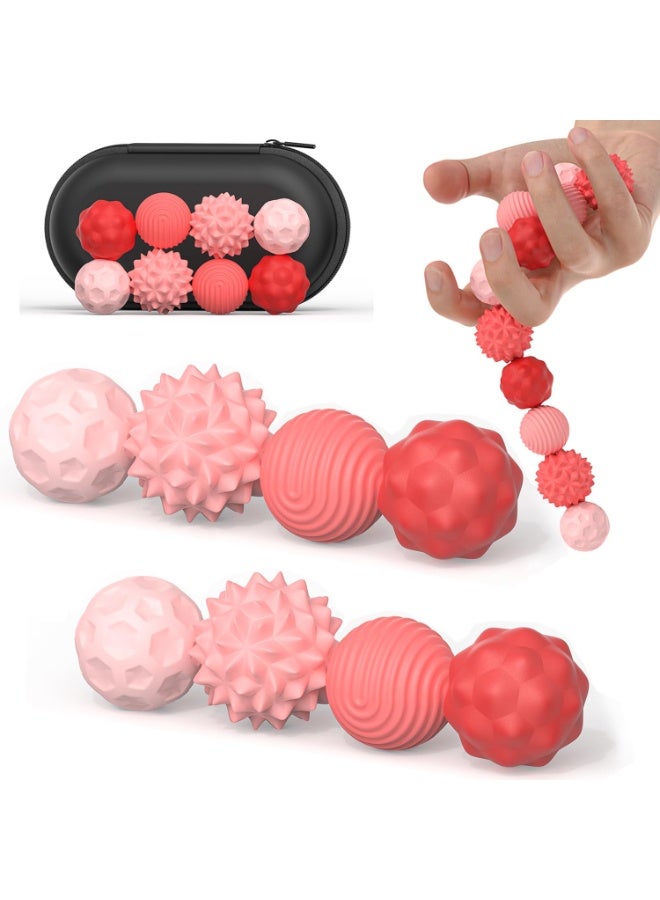 كرات الحسية المغناطيسية السيليكون لعبة فيجيت قلق كرات التوحد تهدئة لعبة فيجيت طفل الكبار تخفيف القلق الإجهاد لعبة الحسية (الوردي) - Image 1