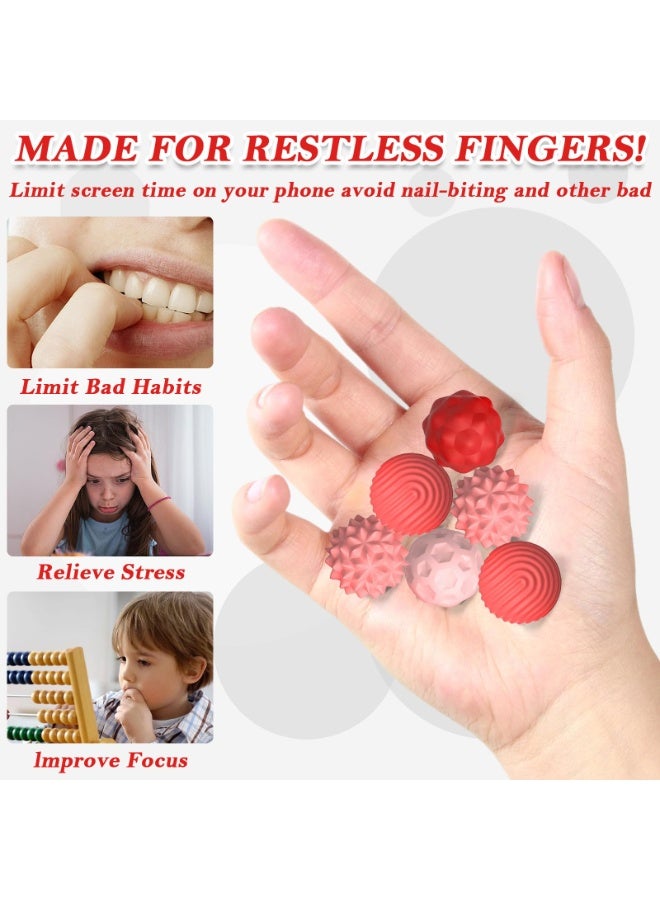 كرات الحسية المغناطيسية السيليكون لعبة فيجيت قلق كرات التوحد تهدئة لعبة فيجيت طفل الكبار تخفيف القلق الإجهاد لعبة الحسية (الوردي) - Image 4