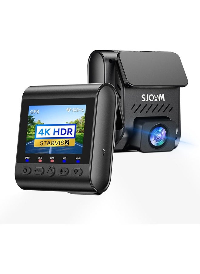 أس جي كام - كاميرا SJCAM M60، رؤية ليلية 4K IMX678 Starvis 2، F1.8، مجال رؤية 170 درجة مع HDR، شبكة واي فاي لاسلكية 5G، نظام تحديد المواقع العالمي (GPS) فائق الدقة، وضع ركن السيارة على مدار الساعة طوال أيام الأسبوع، وظيفة الاختصار - Image 1
