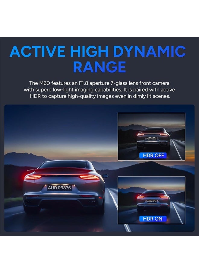 أس جي كام - كاميرا SJCAM M60، رؤية ليلية 4K IMX678 Starvis 2، F1.8، مجال رؤية 170 درجة مع HDR، شبكة واي فاي لاسلكية 5G، نظام تحديد المواقع العالمي (GPS) فائق الدقة، وضع ركن السيارة على مدار الساعة طوال أيام الأسبوع، وظيفة الاختصار - Image 1