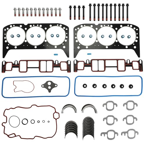 YIDEZU Engine Cylinder Head Gasket Set with Head Bolt Connecting Rod Bearing fit for Chevy Astro Blazer C1500 Express 1500 2500 for GMC C1500 Jimmy Safari P3500 SAVANA 4.3L V6 Vortec 1996-2006 ES74034 - Image 1