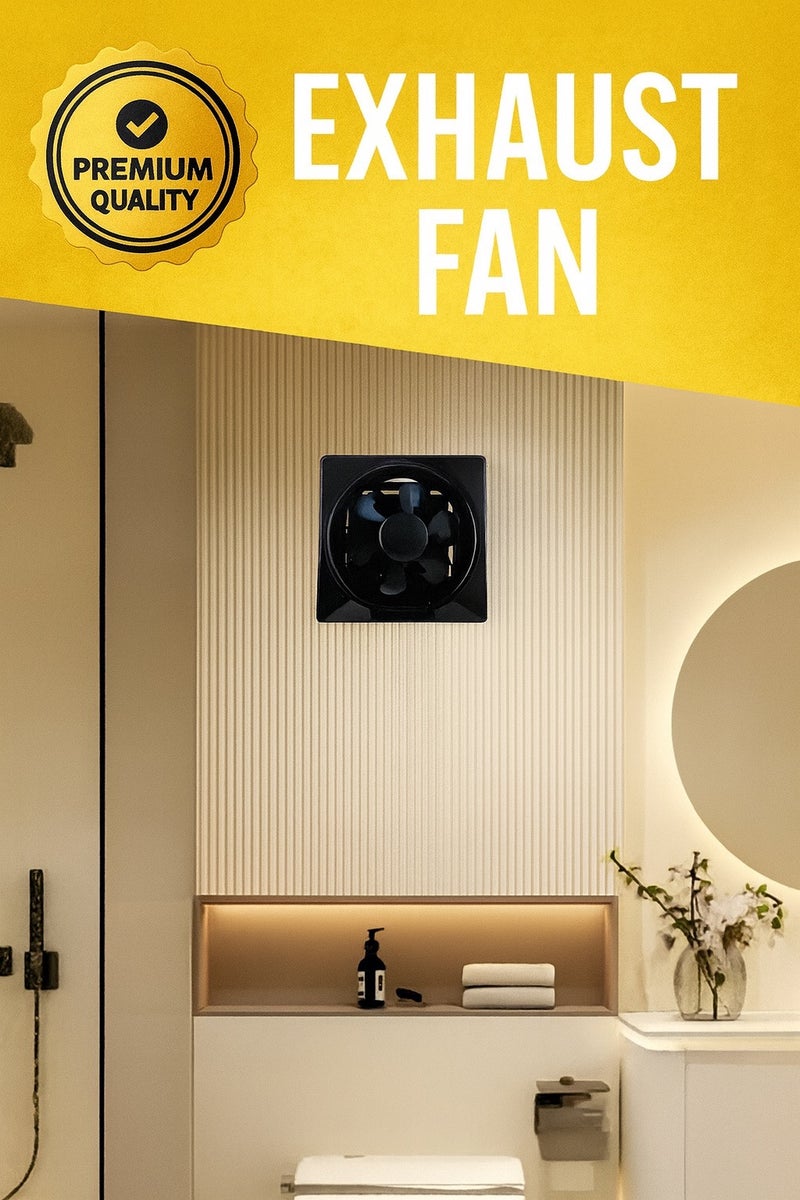 Recessed exhaust fan, size 25×25 cm (8-inch), black frame - Image 2