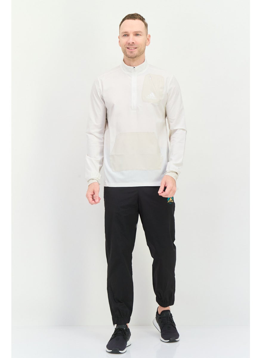 Adidas Men Sportswear Fit Long Sleeve Training Jacket, White/Beige  - Image 4