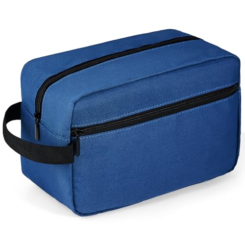 Elviros Travel Toiletry Bag for Women and MenLightweight Makeup Bag Hanging Dopp Kit with Shaving Compartment Cosmetic Organizer Large Tool Bag Travel EssentialsGifts for MenLargeNavy Blue - Image 1