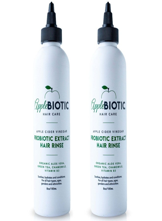 AppleBiotic Apple Cider Vinegar Hair Rinse 2PK - Scalp Cleanser & Scalp Buildup Remover, Organic Aloe Vera, Probiotic Extract, Green Tea, Sulfate Free, Color Safe - Removes Product Buildup, Boosts Softness, Shine - Image 1