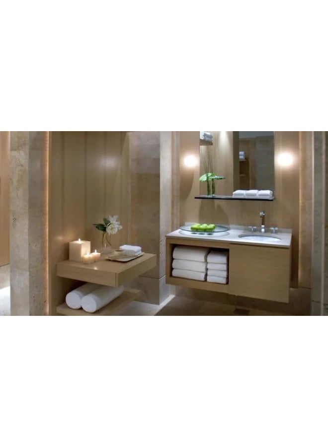 م اكس م طقم مناشف حمام، 100% قطن، عبوتان من مناشف الحمام واليدين، 600 جرام لكل متر مربع من القطن الفاخر، عالمي (عبوتان باللون الأبيض) - Image 2