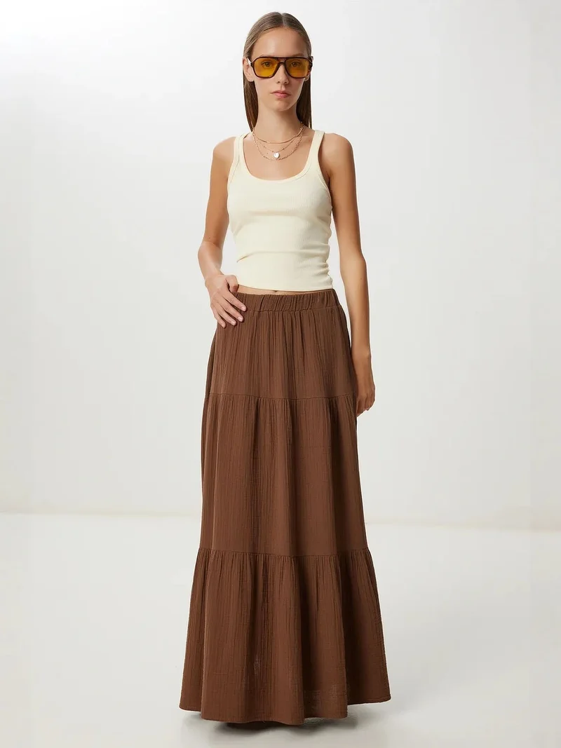السعادة في إسطنبول ISTANBUL High Waist A-Line Maxi Skirt
