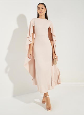 Plain Long Drape Slit Sleeves Mermaid Maxi Dress - pzsku/ZB7DF8223C85F37B2A853Z/45/_/1720861723/6056d3fe-1187-4321-90f6-0a03bd3109a3