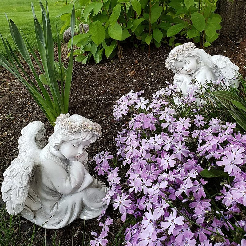 Juliahestia Angel Statue Garden Decor for Outside Solar Outdoor Decorations Patio Cherub Christmas Yard Porch Home Lawn Art Light up Figurine Memorial Sculpture Gift for Mom Mother Grandma - Image 5