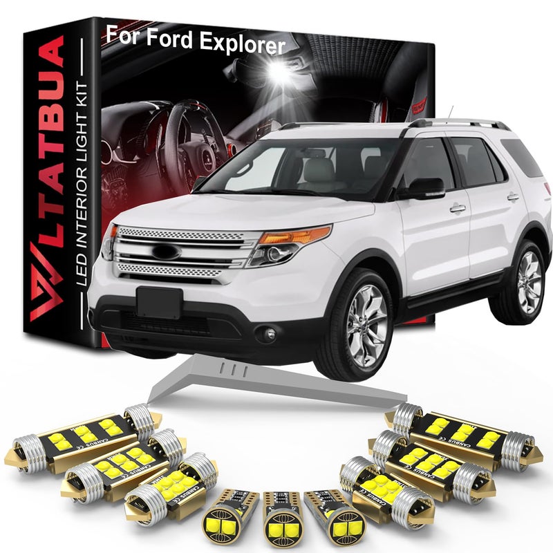 LED Interior Light Kit Package Replacement for Ford Explorer 2011 2012 2013 2014 2015 2016 2017 2018 2019 2020 Super Bright 6000K White