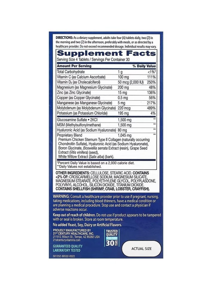 21st Century Arthri-Flex Advantage + Vitamin D3, 120 Coated Tablets  - Image 2