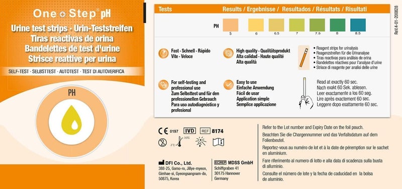 One Step pH Urine Test Strips for Easy Monitoring Accurate and Reliable Range 5085 100 Testing Strips - Image 4