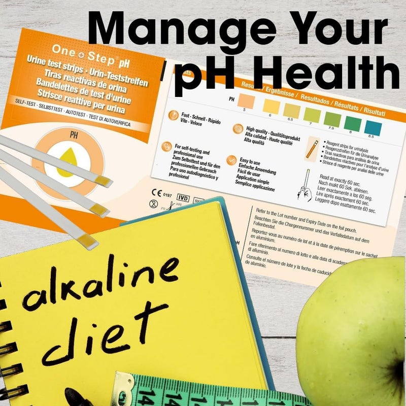 One Step pH Urine Test Strips for Easy Monitoring Accurate and Reliable Range 5085 100 Testing Strips - Image 2