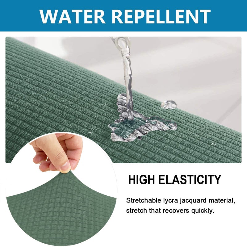 NC HOME Water Repellent Sofa Seat Cushion Covers for Living Room 3 Seater  Stretch Couch Cushion Slipcovers Reversible Furniture Protector (Large  Matcha Green) - Image 2