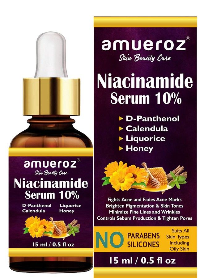 Amueroz سيروم الوجه بتركيز 10% نياسيناميد لتقليل آثار حب الشباب والبقع؛ شد المسام والتحكم في إنتاج الزهم؛ تقليل الخطوط الدقيقة والتجاعيد وتفتيح التصبغات للنساء والرجال (15 مل) - Image 2
