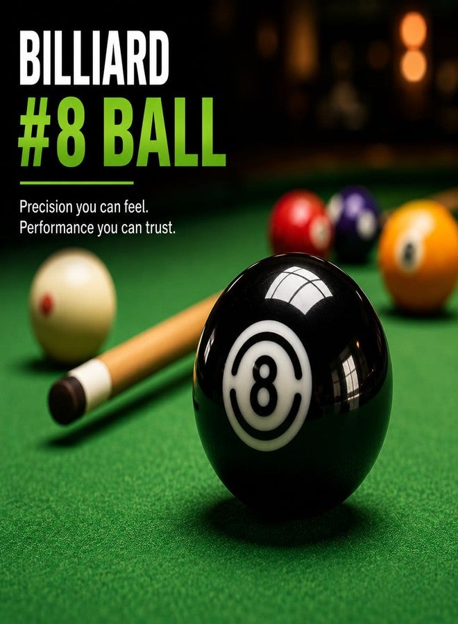 HMQQ 2 1/4" Pool Cue Ball and Professional AAAA Grade Billiards Balls, #8 Pool Balls Replacement Number 8, Set of 1 (#8) - Image 4